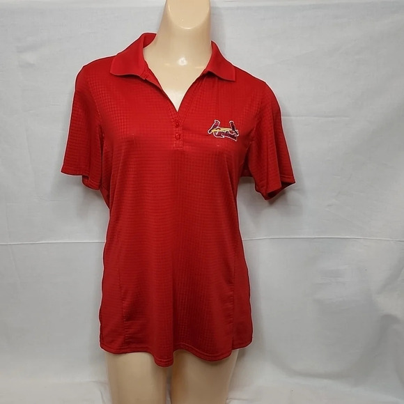 St. Louis Cardinals Red Antigua Polo Shirt Women's Size Medium - Picture 1 of 12